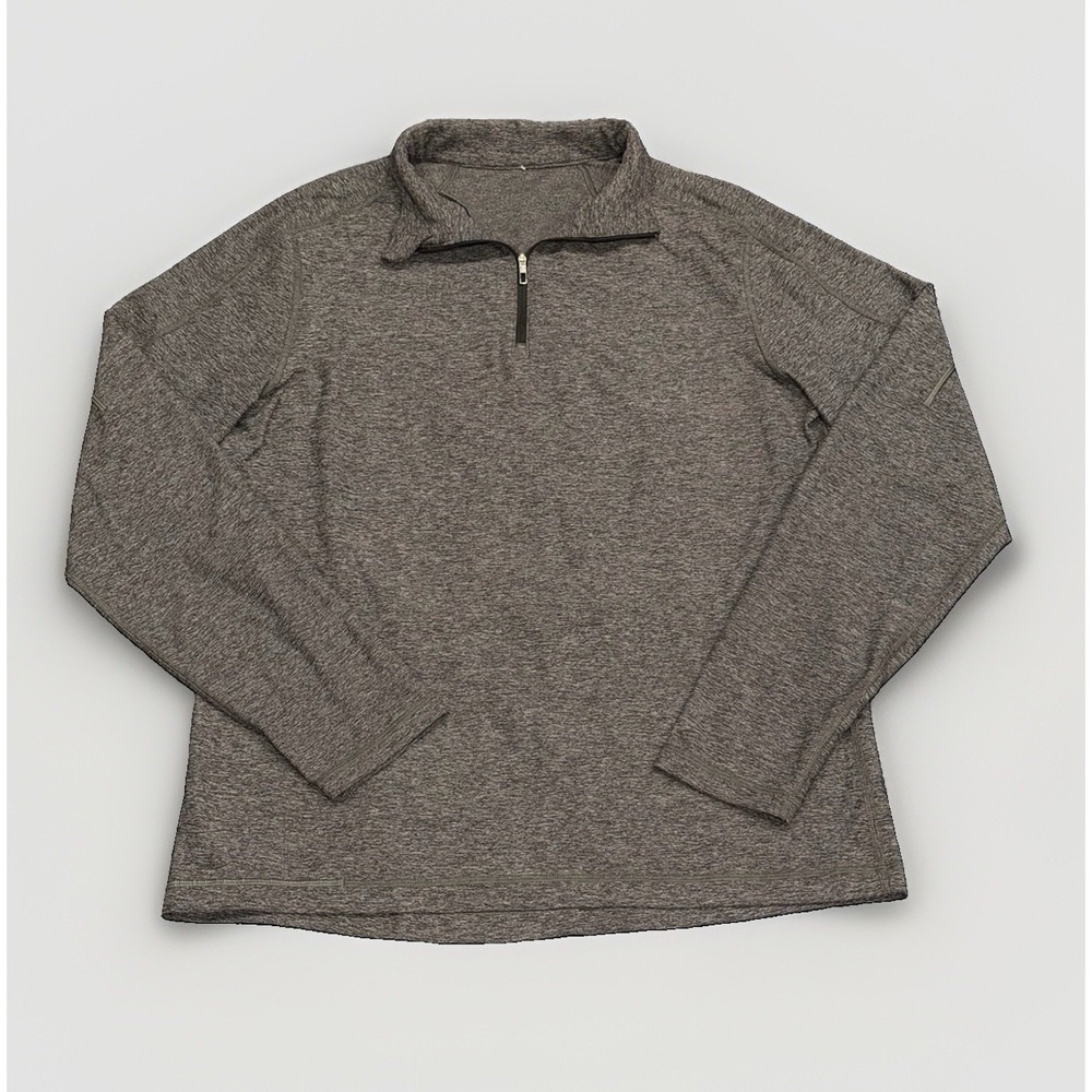Lululemon Men's Soft Jersey Half Zip Heathered Graphite Gray Size Large